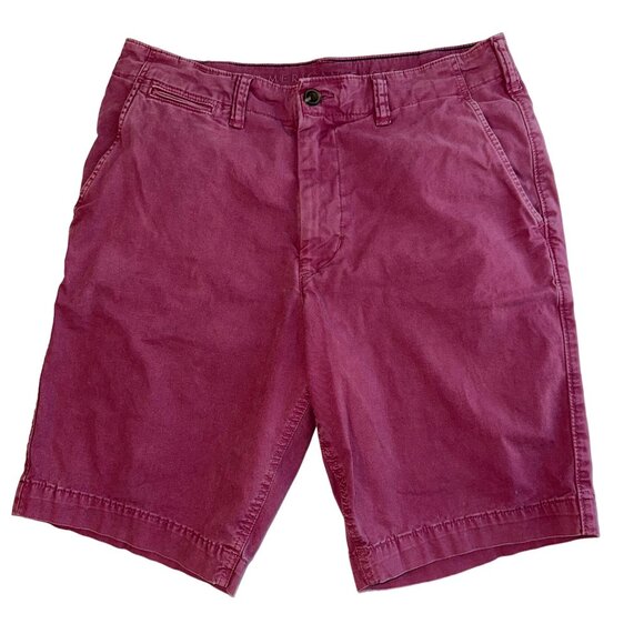 American Eagle Maroon Next‎ Level Flext Classic Chino Shorts w Pockets Mens 33 - Picture 1 of 12